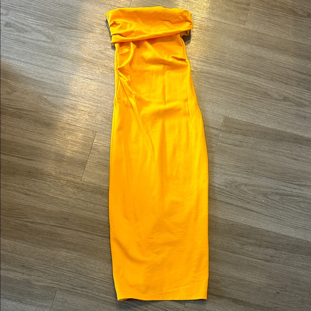 Zara Strapless Dress in Vibrant Yellow